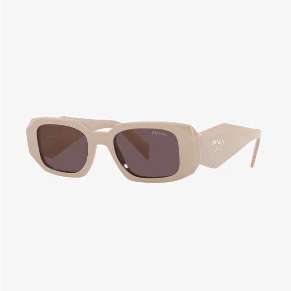 New PRADA rectangle spr17w sunglasses beige - Picture 2 of 2